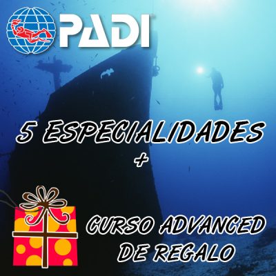 5 Especialidades de Buceo + Curso Advanced